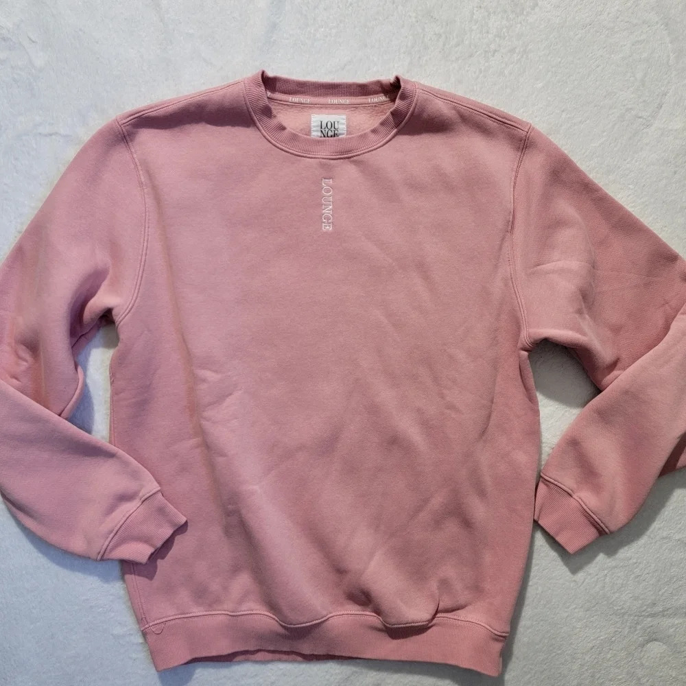 Lounge Apparel Pink Pullover Sweatshirt Lounge Print Athlesiure Size M EUC